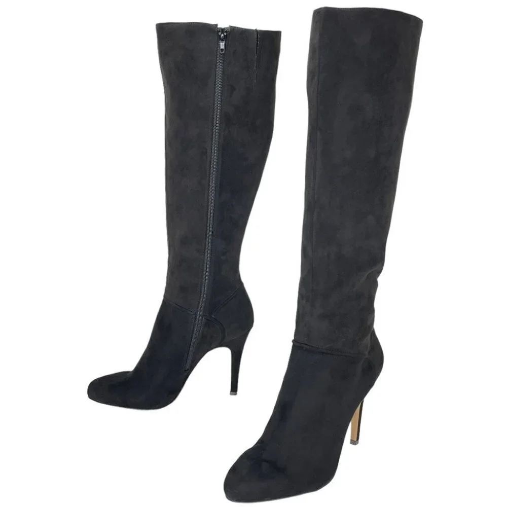 International Concepts Taisa Black Microsuede Knee High Womens Boots Size 9M - Picture 8 of 10